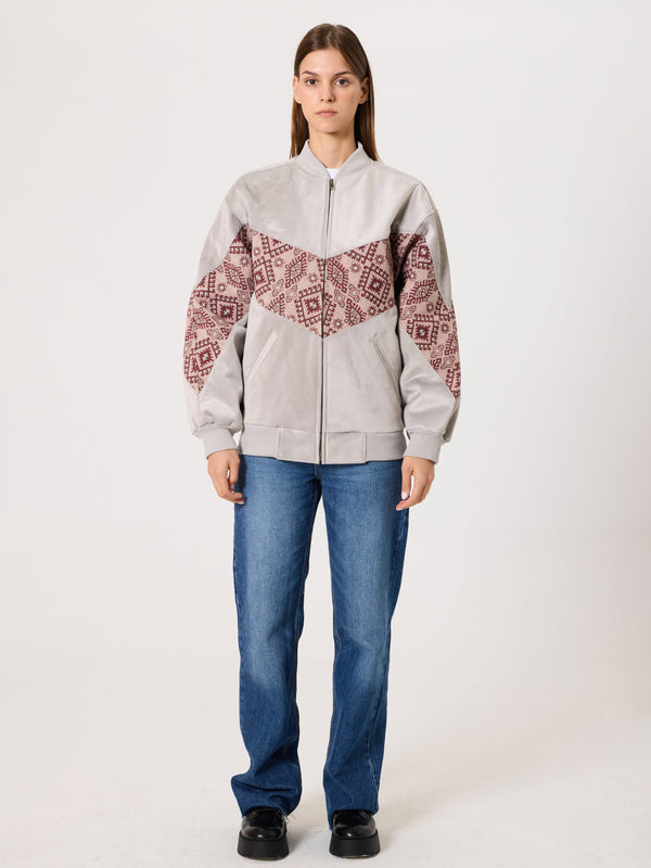 Bomber Light Grey Vintage Jacket XS