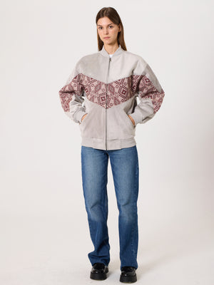 Bomber Light Grey Vintage Jacket XS