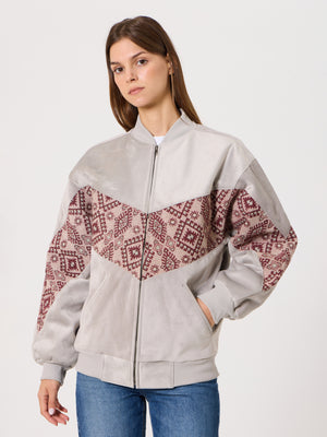 Bomber Light Grey Vintage Jacket XS