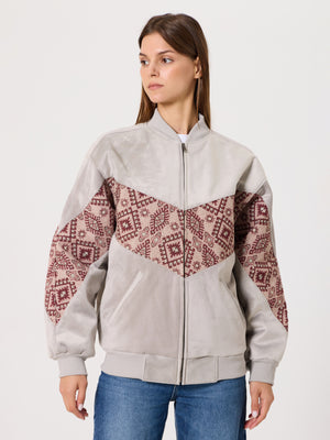 Bomber Light Grey Vintage Jacket XS