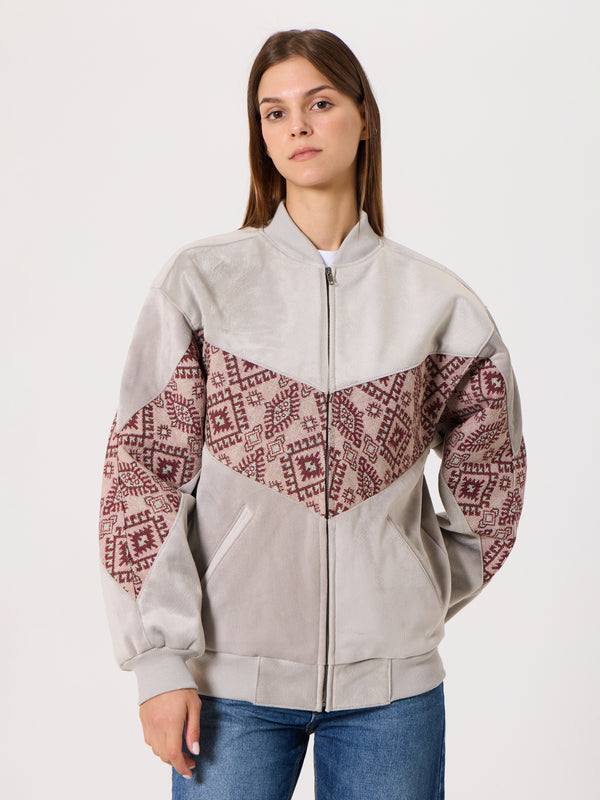 Bomber Light Grey Vintage Jacket XS