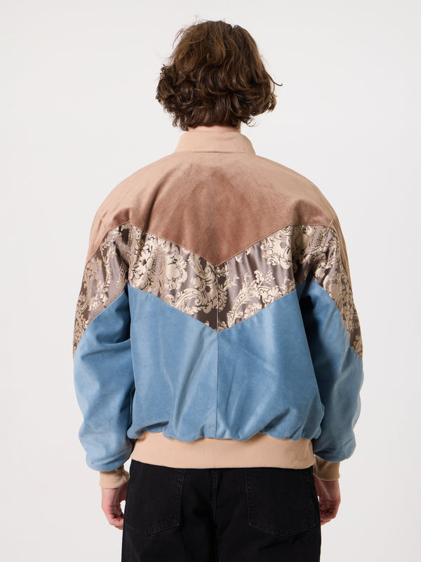Bomber Soft Brown & Blue Vintage Jacket L