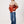 Bomber Soft Cream & Brick Orange Vintage Jacket S