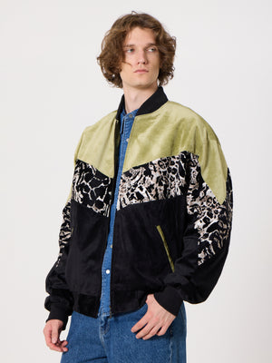 Bomber Light Green & Black Vintage Jacket XXL