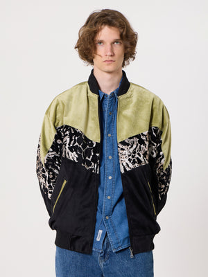 Bomber Light Green & Black Vintage Jacket XXL