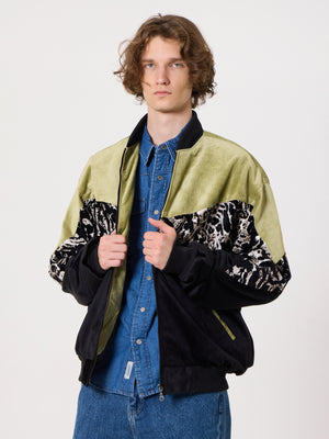 Bomber Light Green & Black Vintage Jacket XXL