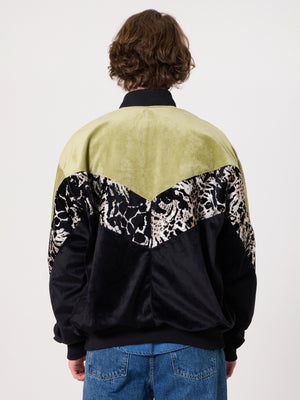 Bomber Light Green & Black Vintage Jacket XXL