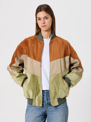 Bomber Brown & Light Green Vintage Jacket S