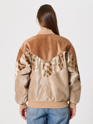 Bomber Caramel & Cream Vintage Jacket S