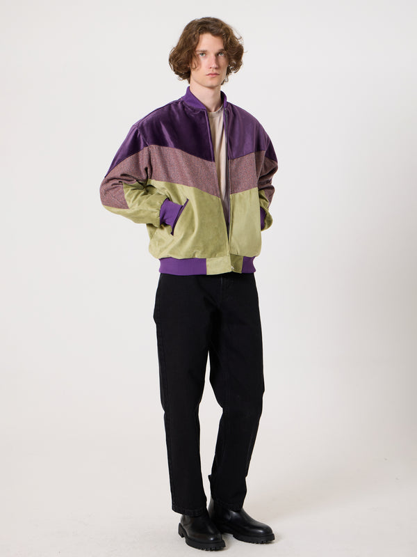 Bomber Purple & Light Green Vintage Jacket L
