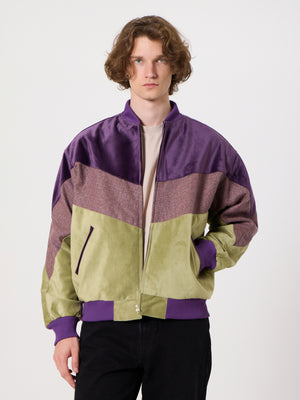 Bomber Purple & Light Green Vintage Jacket L