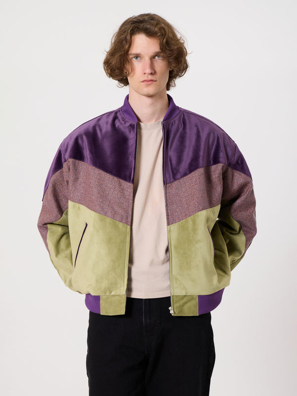 Bomber Purple & Light Green Vintage Jacket L