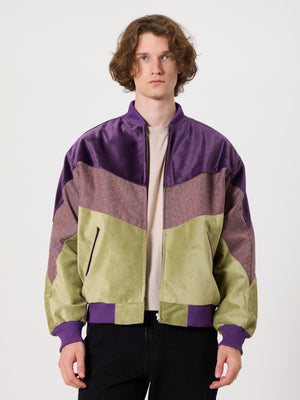Bomber Purple & Light Green Vintage Jacket L