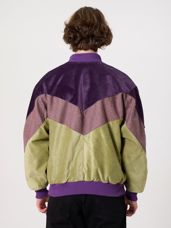 Bomber Purple & Light Green Vintage Jacket L