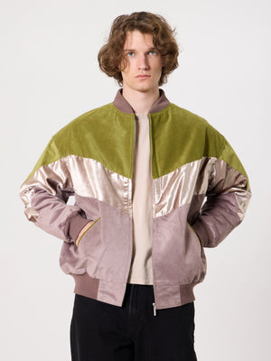 Bomber Oil Green & Lilac Vintage Jacket L