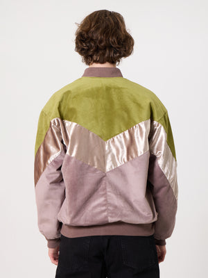 Bomber Oil Green & Lilac Vintage Jacket L