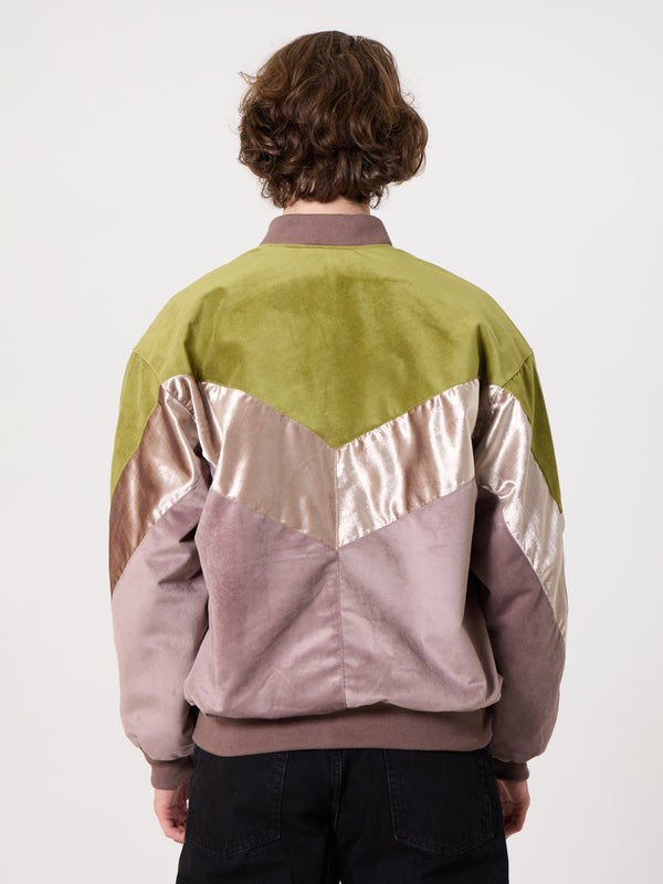 Bomber Oil Green & Lilac Vintage Jacket L