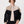 Bomber Ivory White & Black Vintage Jacket L