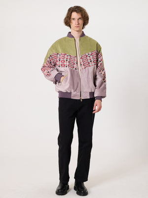 Bomber Light Green & Lilac Vintage Jacket L