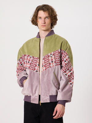 Bomber Light Green & Lilac Vintage Jacket L