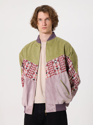 Bomber Light Green & Lilac Vintage Jacket L