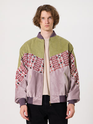 Bomber Light Green & Lilac Vintage Jacket L