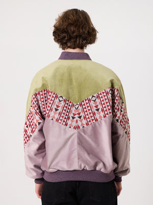 Bomber Light Green & Lilac Vintage Jacket L