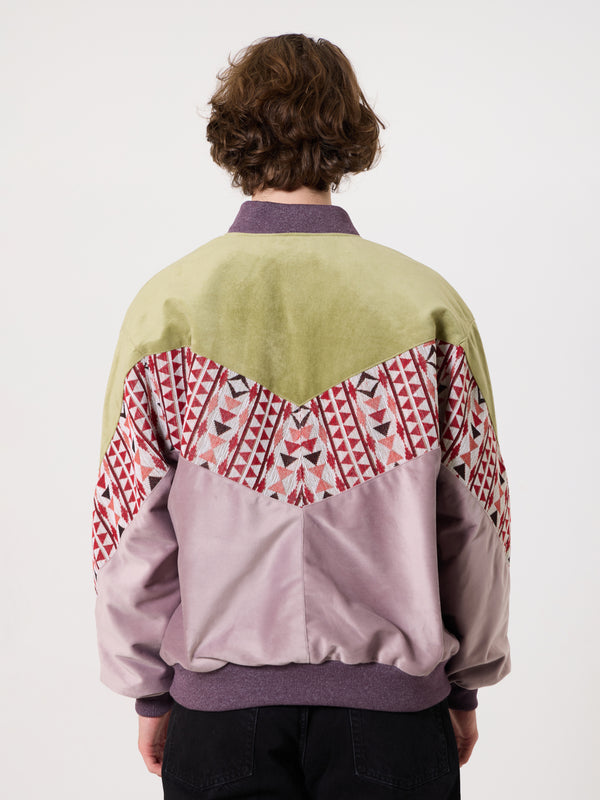 Bomber Light Green & Lilac Vintage Jacket L