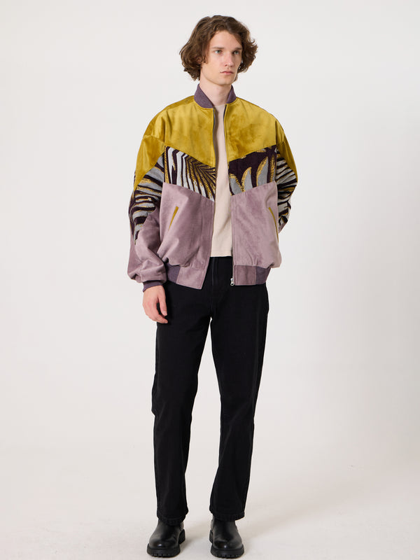 Bomber Mustard & Soft Pink Vintage Jacket XXL