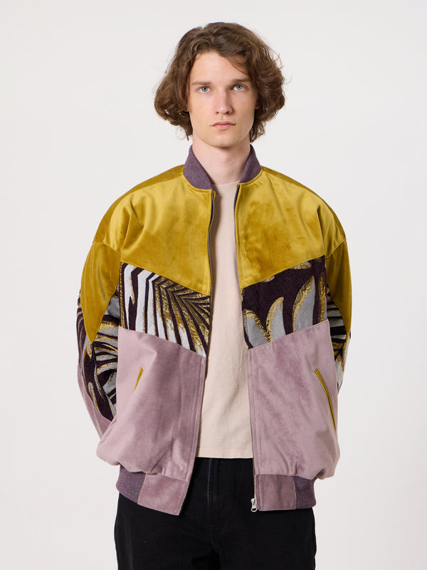 Bomber Mustard & Soft Pink Vintage Jacket XXL
