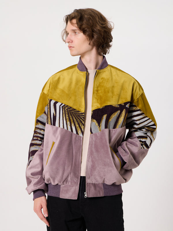 Bomber Mustard & Soft Pink Vintage Jacket XXL