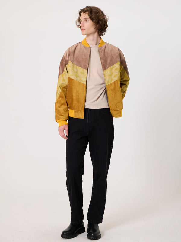 Bomber Soft Pink & Brown Vintage Jacket L