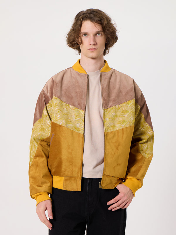 Bomber Soft Pink & Brown Vintage Jacket L
