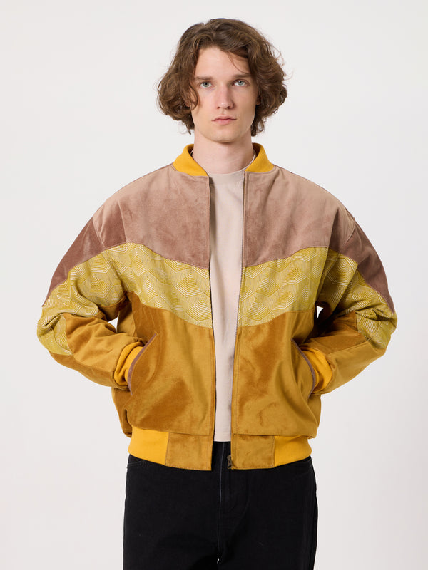 Bomber Soft Pink & Brown Vintage Jacket L