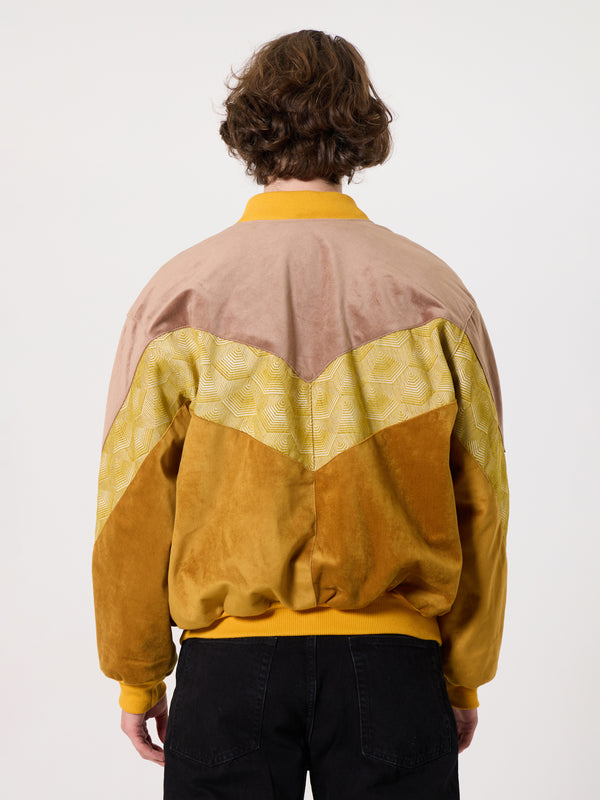 Bomber Soft Pink & Brown Vintage Jacket L