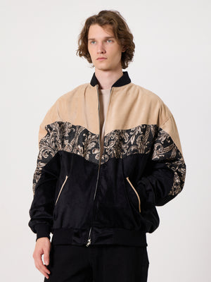 Bomber Cream & Black Vintage Jacket XXXL