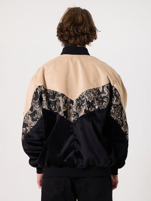 Bomber Cream & Black Vintage Jacket XXXL