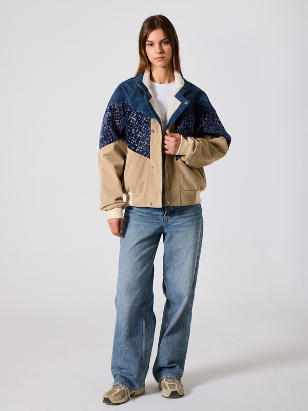 Inca Navy Blue & Cream Vintage Jacket L