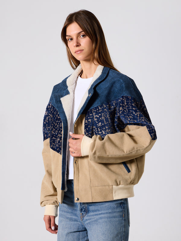 Inca Navy Blue & Cream Vintage Jacket L