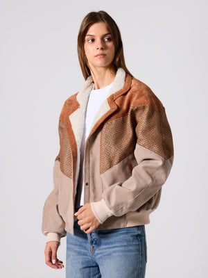 Inca Camel Brown & Cream Vintage Jacket L
