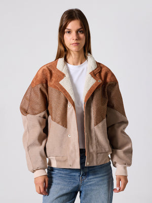 Inca Camel Brown & Cream Vintage Jacket L
