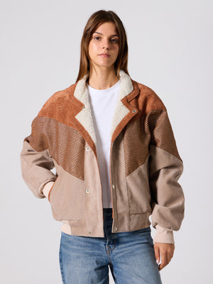 Inca Camel Brown & Cream Vintage Jacket L