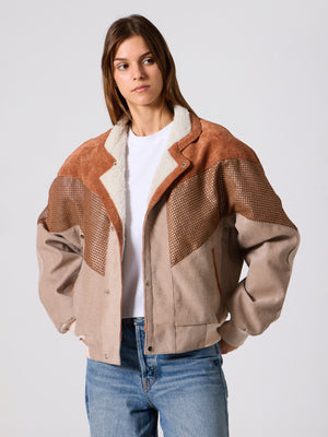 Inca Camel Brown & Cream Vintage Jacket L