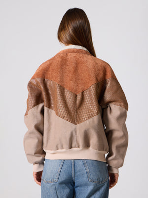 Inca Camel Brown & Cream Vintage Jacket L