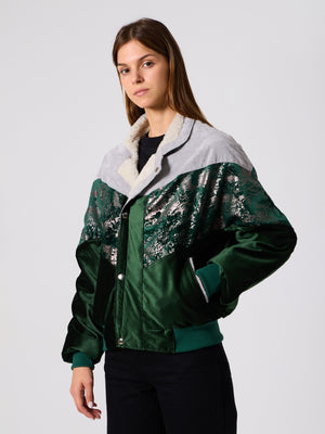 Inca Light Grey & Emerald Vintage Jacket L