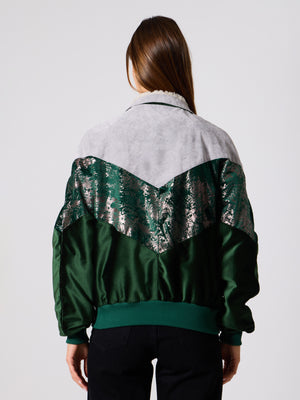 Inca Light Grey & Emerald Vintage Jacket L