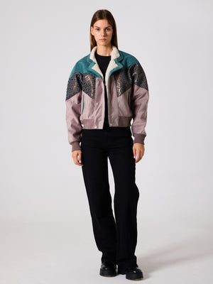 Inca Cyan & Pink Vintage Jacket XS