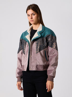 Inca Cyan & Pink Vintage Jacket XS