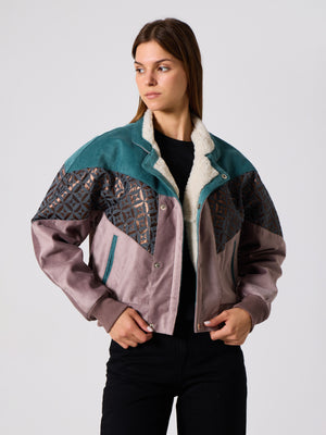 Inca Cyan & Pink Vintage Jacket XS