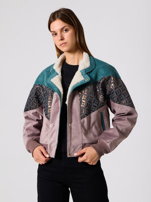 Inca Cyan & Pink Vintage Jacket XS